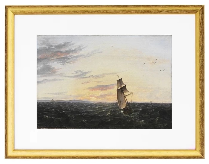 Seeblick auf die Küste der Insel Rügen im Abendlicht - 1818