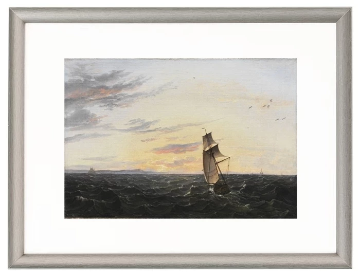 Seeblick auf die Küste der Insel Rügen im Abendlicht - 1818