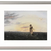 Seeblick auf die Küste der Insel Rügen im Abendlicht - 1818