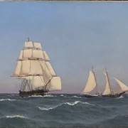 Ein Freibeuter, der eine verfolgende Fregatte segelt - 1845
