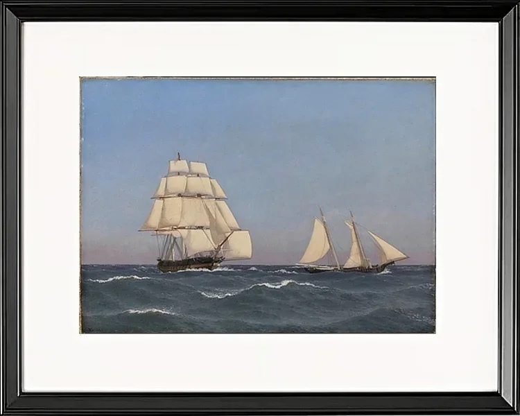 Ein Freibeuter, der eine verfolgende Fregatte segelt - 1845