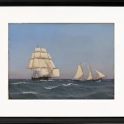 Ein Freibeuter, der eine verfolgende Fregatte segelt - 1845