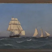 Ein Freibeuter, der eine verfolgende Fregatte segelt - 1845