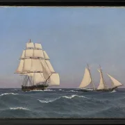 Ein Freibeuter, der eine verfolgende Fregatte segelt - 1845