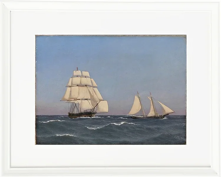 Ein Freibeuter, der eine verfolgende Fregatte segelt - 1845