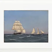 Ein Freibeuter, der eine verfolgende Fregatte segelt - 1845