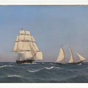 Ein Freibeuter, der eine verfolgende Fregatte segelt - 1845