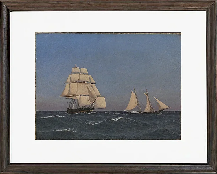 Ein Freibeuter, der eine verfolgende Fregatte segelt - 1845