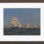 Ein Freibeuter, der eine verfolgende Fregatte segelt - 1845