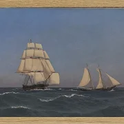 Ein Freibeuter, der eine verfolgende Fregatte segelt - 1845