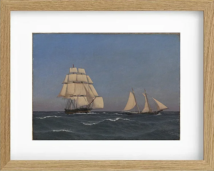 Ein Freibeuter, der eine verfolgende Fregatte segelt - 1845