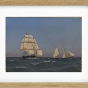 Ein Freibeuter, der eine verfolgende Fregatte segelt - 1845