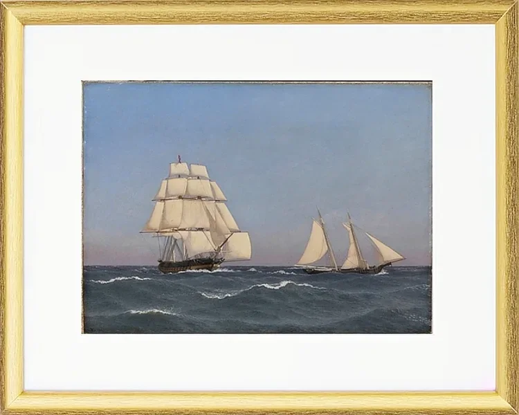 Ein Freibeuter, der eine verfolgende Fregatte segelt - 1845