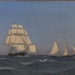 Ein Freibeuter, der eine verfolgende Fregatte segelt - 1845