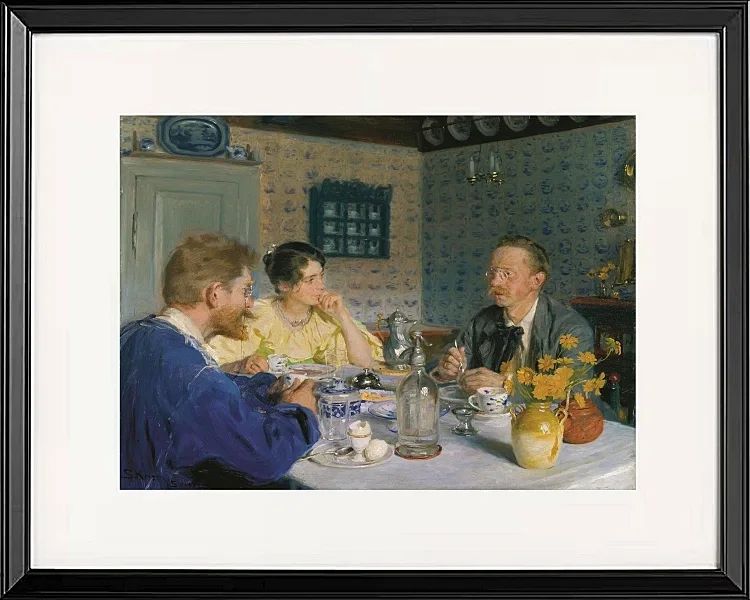 Ein Frühstück. Der Künstler, seine Frau und der Schriftsteller Otto Benzon – 1893