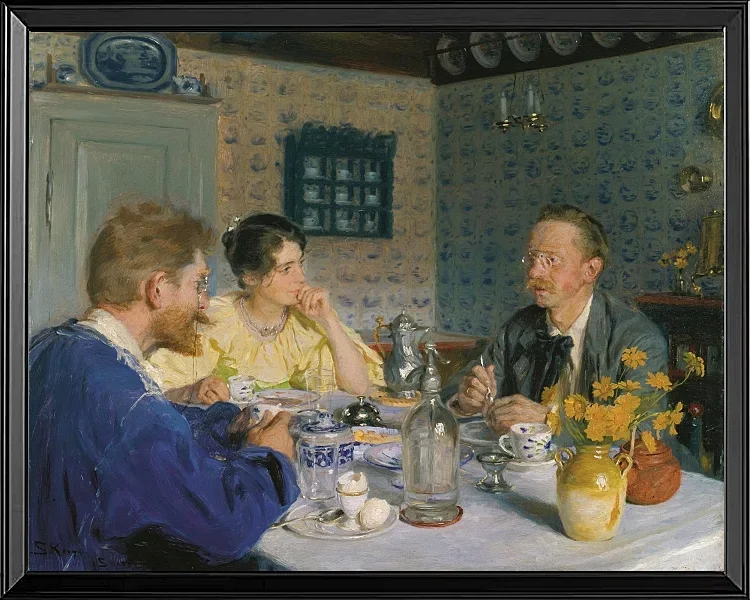 Ein Frühstück. Der Künstler, seine Frau und der Schriftsteller Otto Benzon – 1893