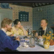 Ein Frühstück. Der Künstler, seine Frau und der Schriftsteller Otto Benzon – 1893