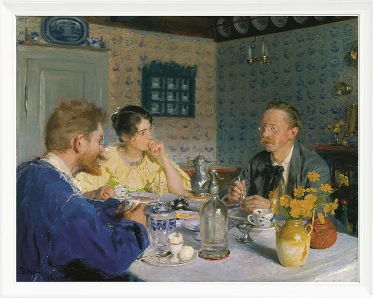 Ein Frühstück. Der Künstler, seine Frau und der Schriftsteller Otto Benzon – 1893