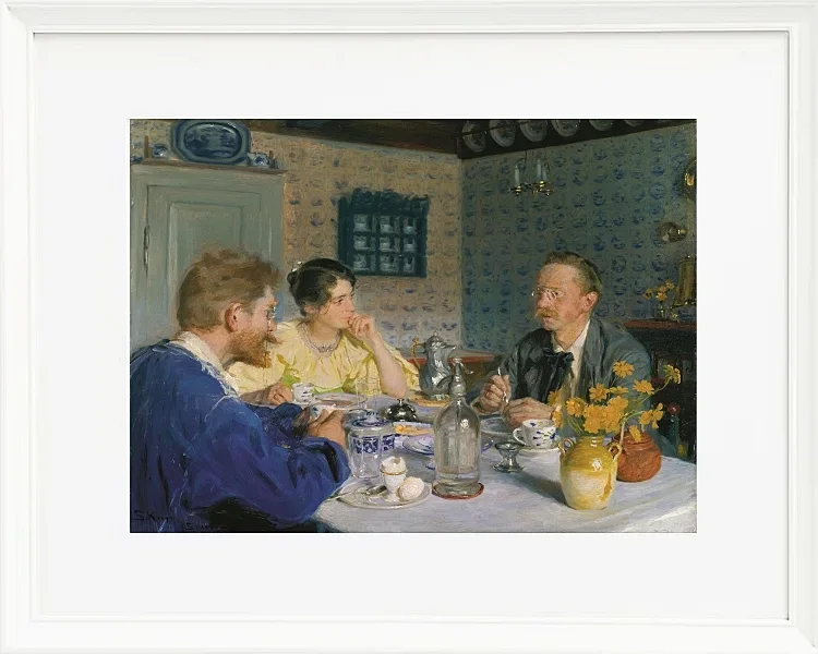 Ein Frühstück. Der Künstler, seine Frau und der Schriftsteller Otto Benzon – 1893