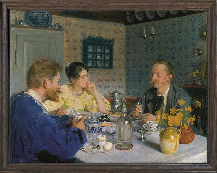 Ein Frühstück. Der Künstler, seine Frau und der Schriftsteller Otto Benzon – 1893