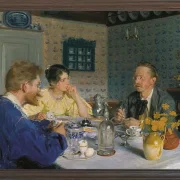 Ein Frühstück. Der Künstler, seine Frau und der Schriftsteller Otto Benzon – 1893