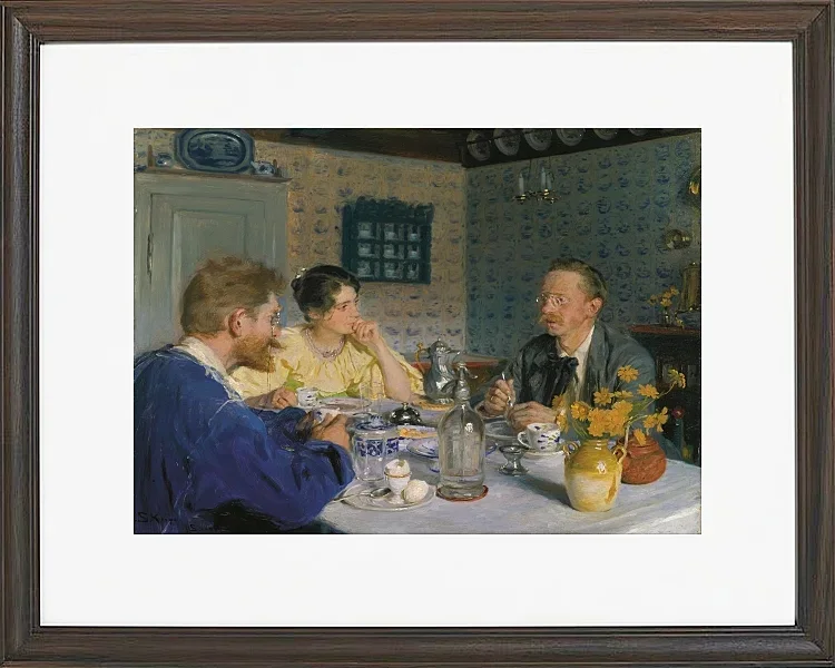 Ein Frühstück. Der Künstler, seine Frau und der Schriftsteller Otto Benzon – 1893