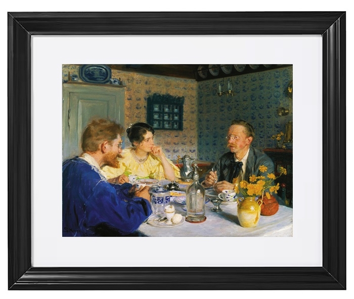 A breakfast. The artist, his wife and the writer Otto Benzon – 1893