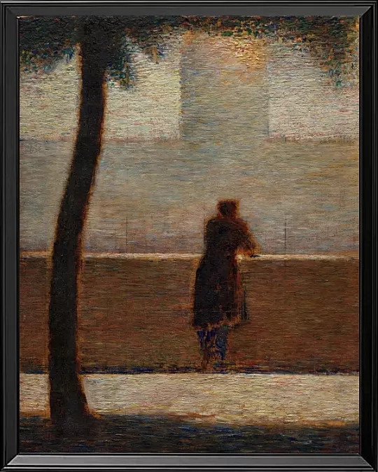 Ein Mann lehnt an einer Brüstung – 1881