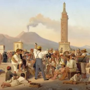 Ein Rezitator von „Furious Orlando“ im Molo, Neapel - 1839