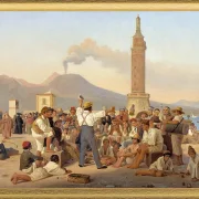 Ein Rezitator von „Furious Orlando“ im Molo, Neapel - 1839