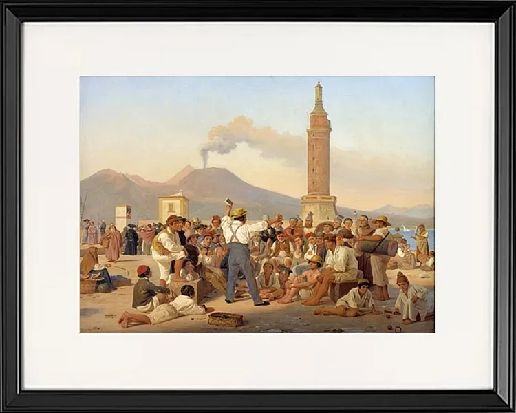 Ein Rezitator von „Furious Orlando“ im Molo, Neapel - 1839