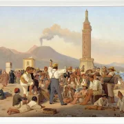 Ein Rezitator von „Furious Orlando“ im Molo, Neapel - 1839