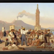 Ein Rezitator von „Furious Orlando“ im Molo, Neapel - 1839