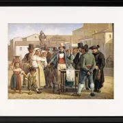 Ein Scharlatan, der Schuhputzcreme auf der Piazza Barberini in Rom verkauft – 1840