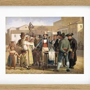 Ein Scharlatan, der Schuhputzcreme auf der Piazza Barberini in Rom verkauft – 1840