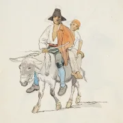 Ein italienischer Bauer mit seinem Sohn - 1846
