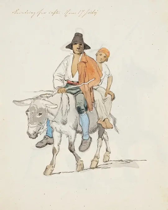 Ein italienischer Bauer mit seinem Sohn - 1846