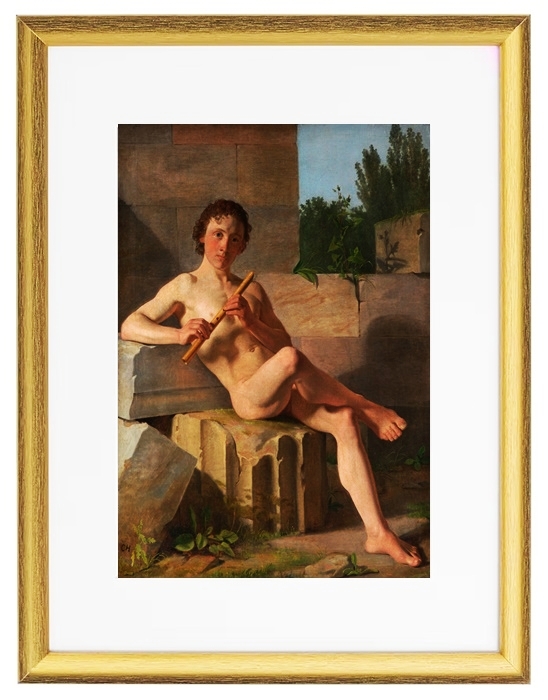 A male Model playing Flute -  1826