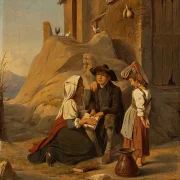 Ein junger Abbate rezitiert seiner Schwester seine Lektion – 1838