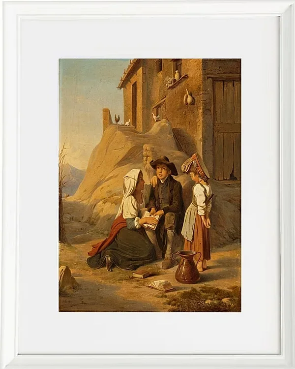 Ein junger Abbate rezitiert seiner Schwester seine Lektion – 1838