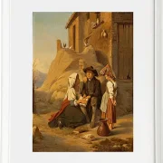 Ein junger Abbate rezitiert seiner Schwester seine Lektion – 1838