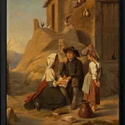 Ein junger Abbate rezitiert seiner Schwester seine Lektion – 1838