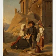 Ein junger Abbate rezitiert seiner Schwester seine Lektion – 1838
