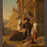 Ein junger Abbate rezitiert seiner Schwester seine Lektion – 1838