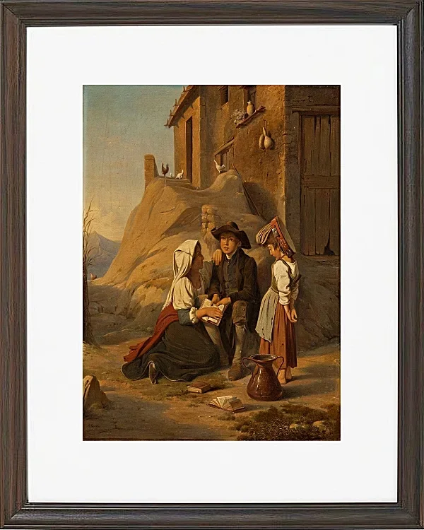 Ein junger Abbate rezitiert seiner Schwester seine Lektion – 1838