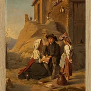 Ein junger Abbate rezitiert seiner Schwester seine Lektion – 1838