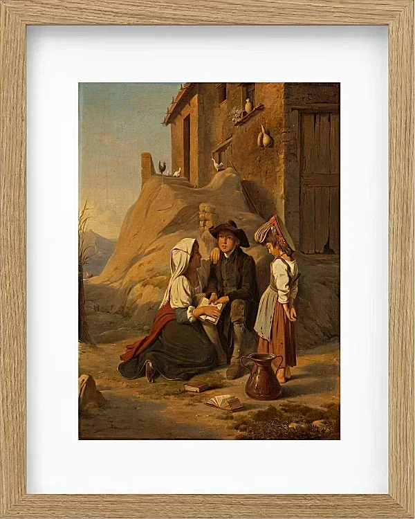 Ein junger Abbate rezitiert seiner Schwester seine Lektion – 1838