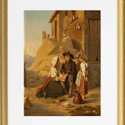 Ein junger Abbate rezitiert seiner Schwester seine Lektion – 1838