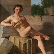 Ein männliches Modell, das Flöte spielt – 1826
