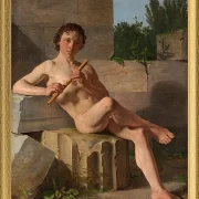 Ein männliches Modell, das Flöte spielt – 1826